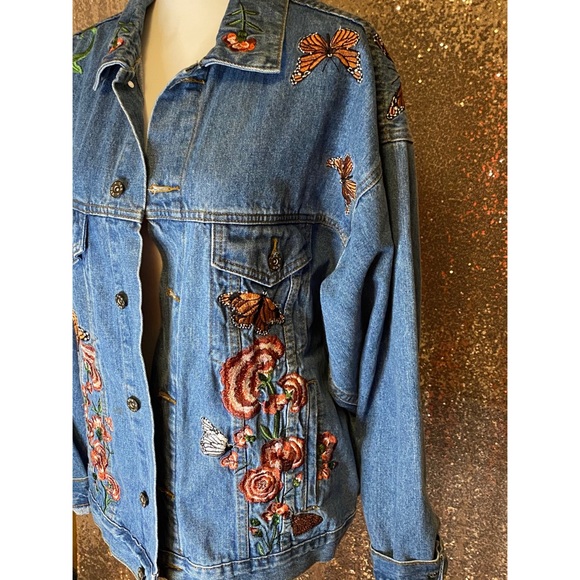 ‼️SOLD‼️ LF Carmar denim butterfly jacket - Picture 3 of 8